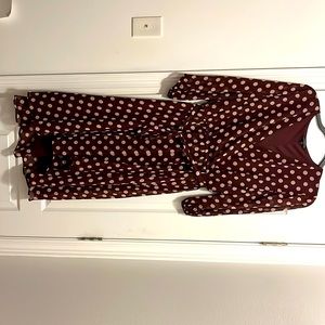 Lane Bryant size 20 brown and cream polka dot dress